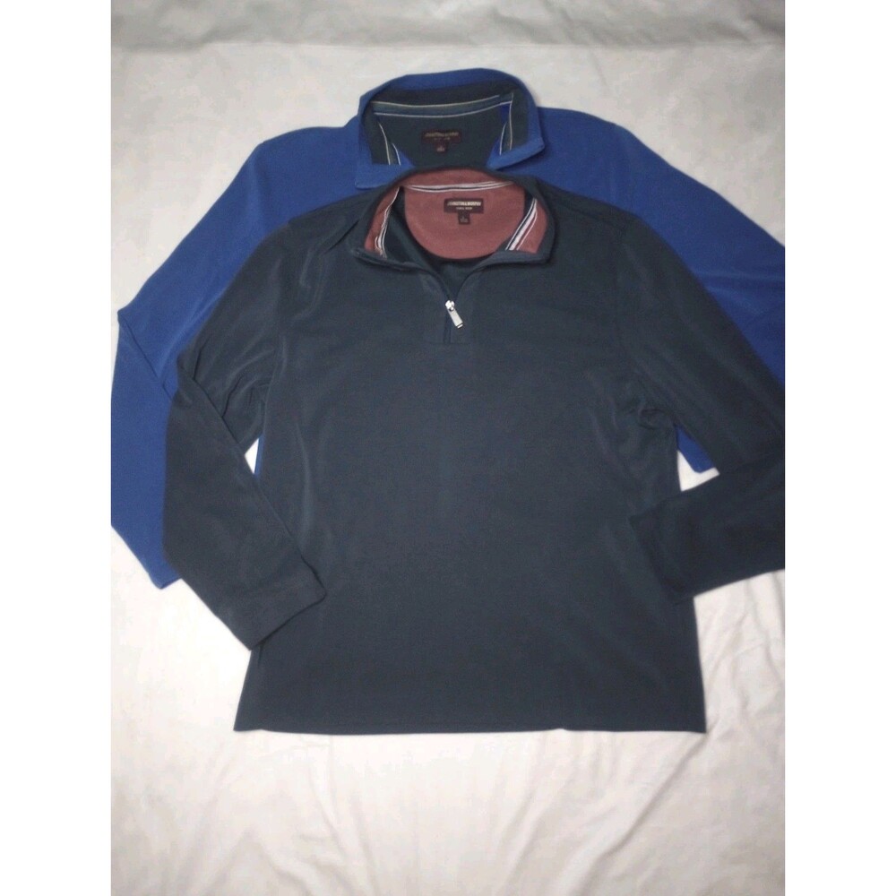 Johnston & Murphy Sweater Mens L Quarter Zip Sweatshirt Lot 2 Preppy Minimalist